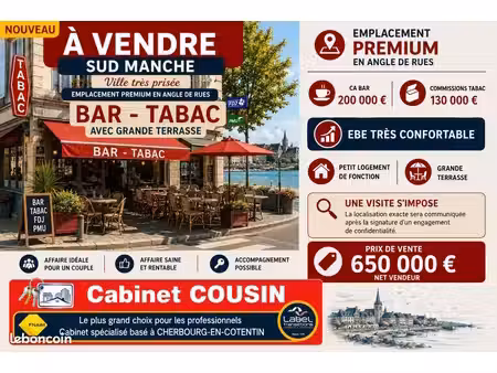 fonds de commerce bar  tabac 30 m²
