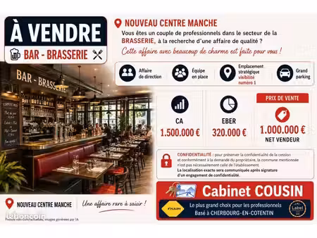 fonds de commerce bar  brasserie 400 m²