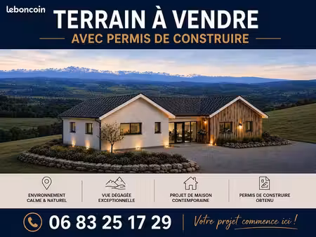 terrain constructible avec permis de construire accepté