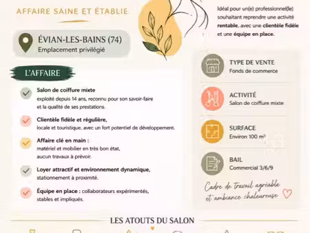 fonds de commerce - salon de coiffure