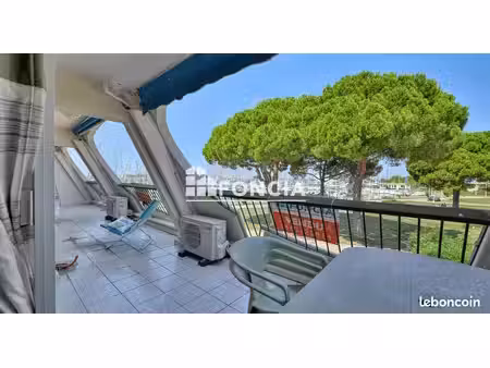 port camargue plage nord double appartement superficie 80 m² terrasses vue port grad garag