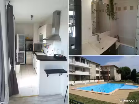 t3 56m² sans vis à vis avec piscine  box et parking