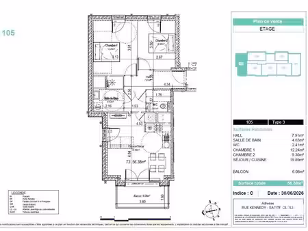 vente appartement 3 pièces