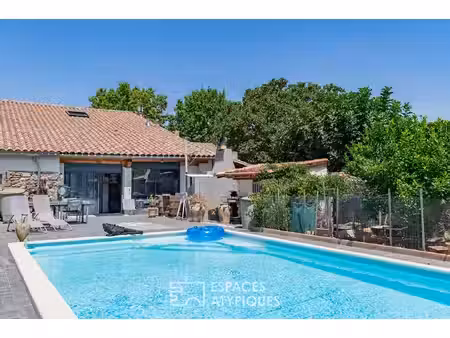 ancienne grange rénovée avec piscine et garage - proche carcassonne