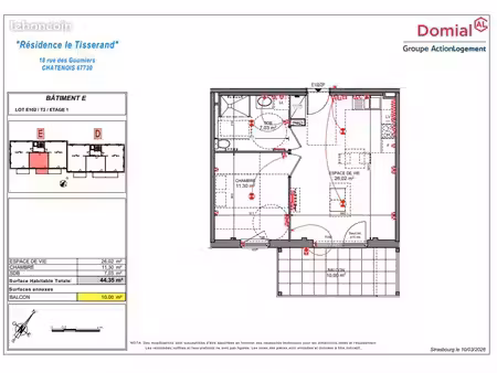 appartement 2 pièces 44 m²