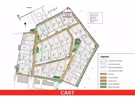 finistere - cast (29150) - a vendre - terrain constructible - viabilise - 394 m2 - au bour