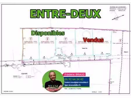 beau terrain 325m2 sur secteur recherché à l'entre-deux
