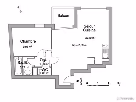 appartement 2 pièces 41 m²