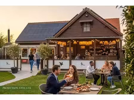espace horeca équipé avec salle  bar  cuisine et terrasse