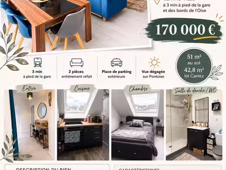 vente appartement f2 pontoise