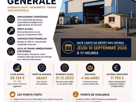 fonds de commerce  quincaillerie 450 m² brieres les scelles