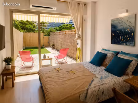 meublé 950 tout inclus studio ensoleillé avec terrasse marina baie des anges