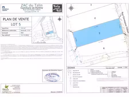 terrain 312 m² pontivy