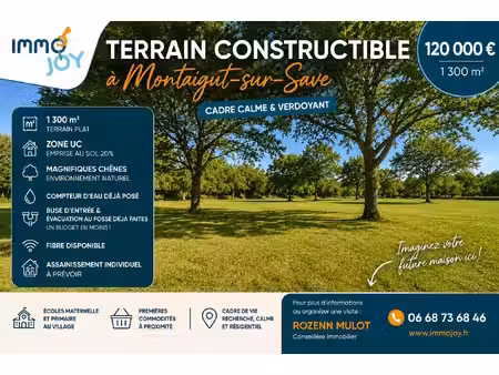 vente terrain 1324 m² montaigut-sur-save (31530)