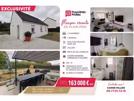 saint lubin des joncherets 28350 maison individuelle de plain-pied - 2 chambres - 1 bureau