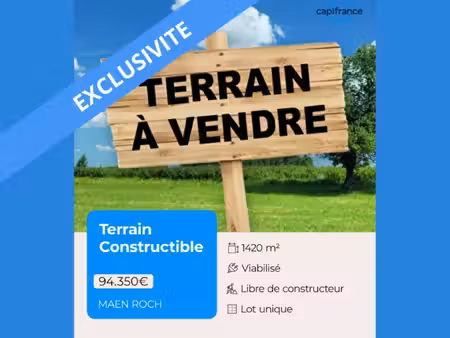 terrain à vendre de 1 420 00 m² saint etienne en cogles (35)