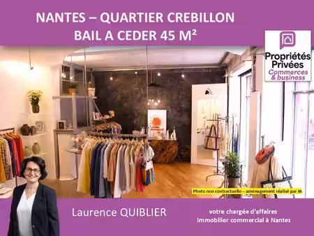 44000 nantes - bail a ceder   local commercial 45 m²   quartier graslin