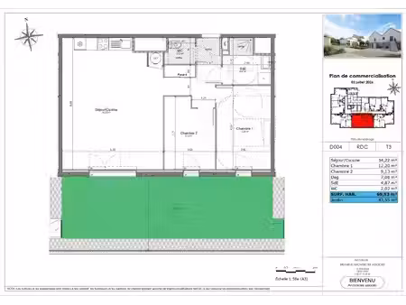 achat appartement 3 pièces 70m² soliers 14540