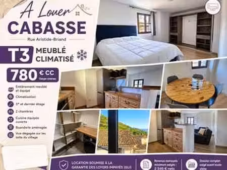 location appartement 3 pièces meublé à cabasse (83340) : à louer 3 pièces meublé / 63m² ca