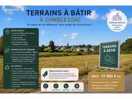 terrain 499 m² comblessac