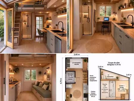 charmant studio indépendant avec mezzanine – osny