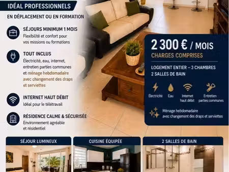 appartement f4 à louer - moyenne durée