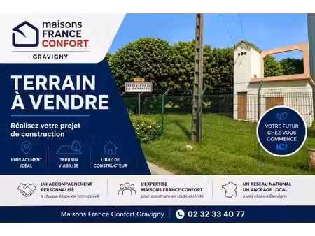 vente terrain 1800 m² à bérengeville-la-campagne (27110)  65 000 €