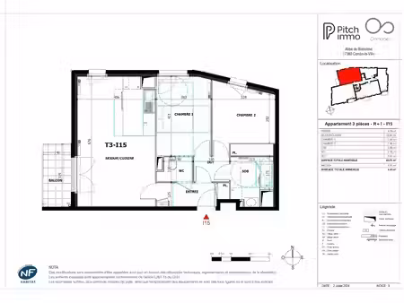 location appartement 3 pièces 64 m² à combs-la-ville (77380)  1 099 €