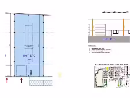 nb magazijn (312m2)  voorzien van sectionaalpoort  deur  ...