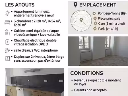 appartement à louer 3 chambres