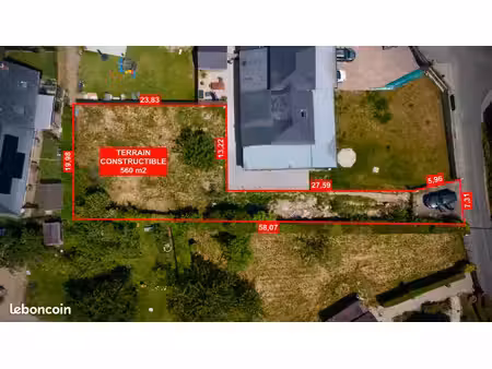 terrain constructible de 560 m² avec projet approuvé