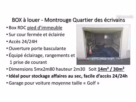 box à louer - montrouge quartier des écrivains