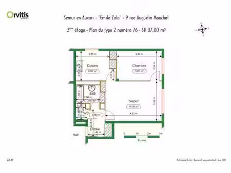 à louer - appartement t2 à semur-en-auxois