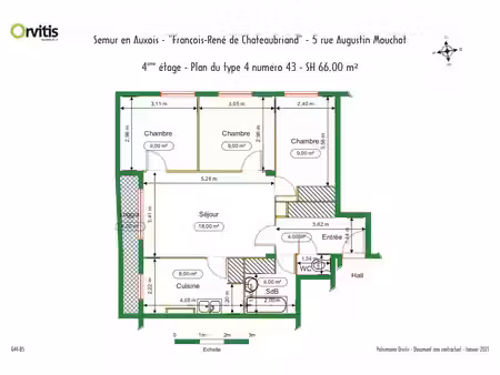à louer - appartement t4 à semur-en-auxois