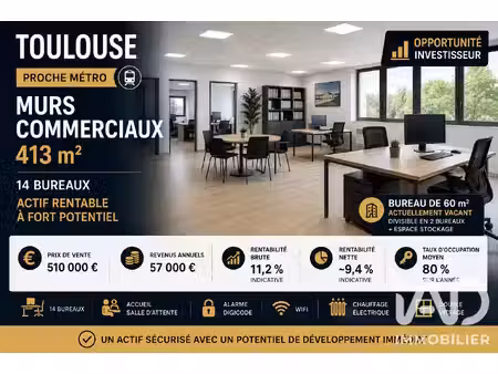 vente commerce 413 m² toulouse (31100)