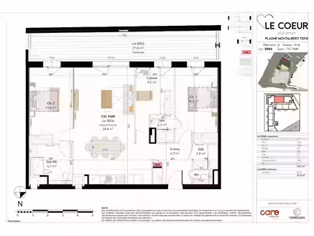 vente appartement 3 pièces 93.2 m² à la plagne (73210)  788 200 €