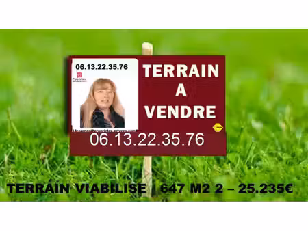 lanvenegen - terrain à bâtir de 647 m2 viabilisé - prix : 25.235.40