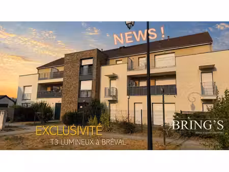exclusivité bréval - appartement t3 - 2 chambres - 2 balcons -
