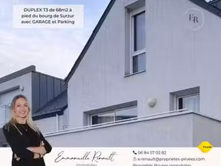 vente appartement 3 pièces à surzur (56450) : à vendre 3 pièces / 68m² surzur