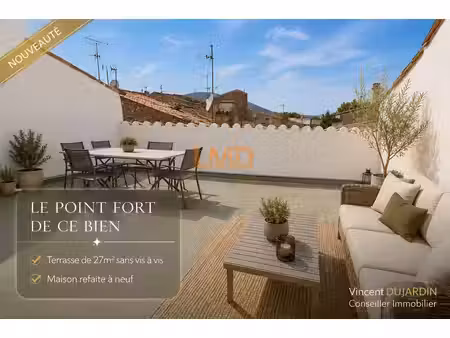 saint maximin – maison de ville rénovée – terrasse 27m2 – garage