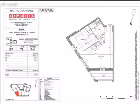 appartement 2 pièces 40 m²