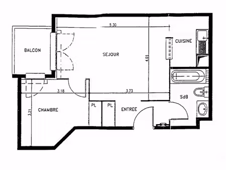 vente appartement 2 pièces 41.37 m² à courbevoie (92400)  250 000 €