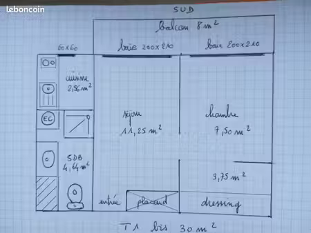 appartement meublé 30m²