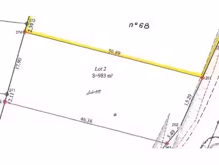vente terrain à bâtir 984 m²