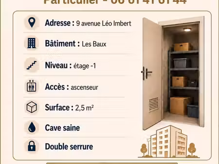 cave à louer – nice nord – 70 /mois