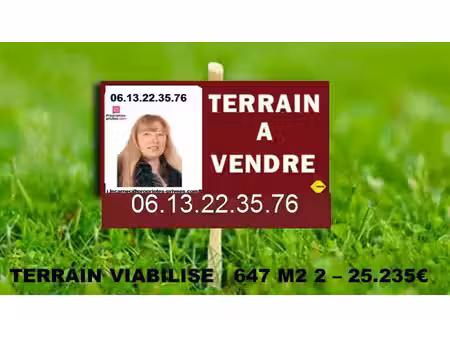 terrain constructible viabilisé à vendre