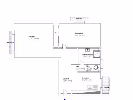 bel appartement t2 lumineux 52m2