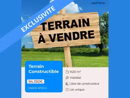 terrain constructible viabilisé à vendre