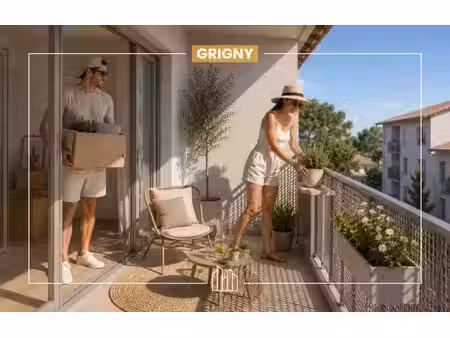 vente appartement neuf 2 pièces 46m2 grigny - 189500 € - surface privée