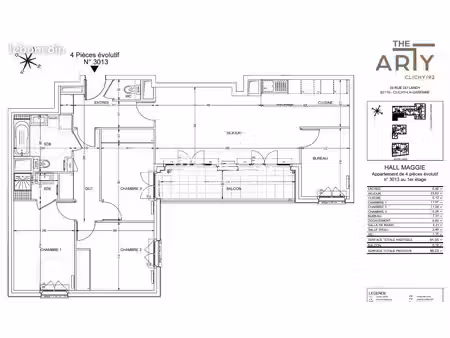 appartement 4 pièces 90.79m² à louer 2264 - clichy-la-garenne 92110